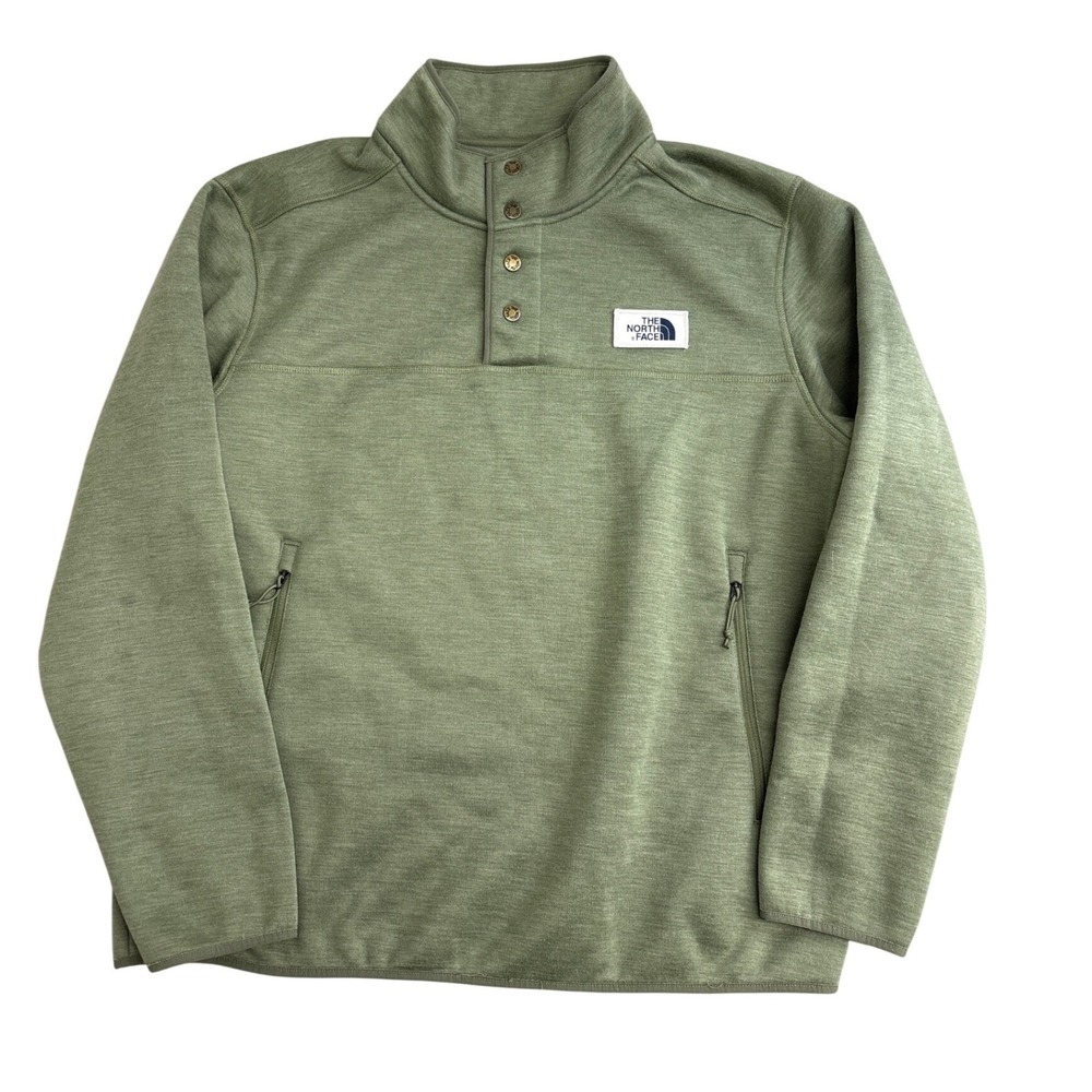 The North Face Gordon Lyons Quarter Snap Fleece Pullover Sage Green Mens XL
